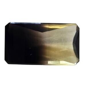 Natural 19 Carat Black and Gold Rectangular SMOKET CITRINE QUARTZ Loose Gemstone